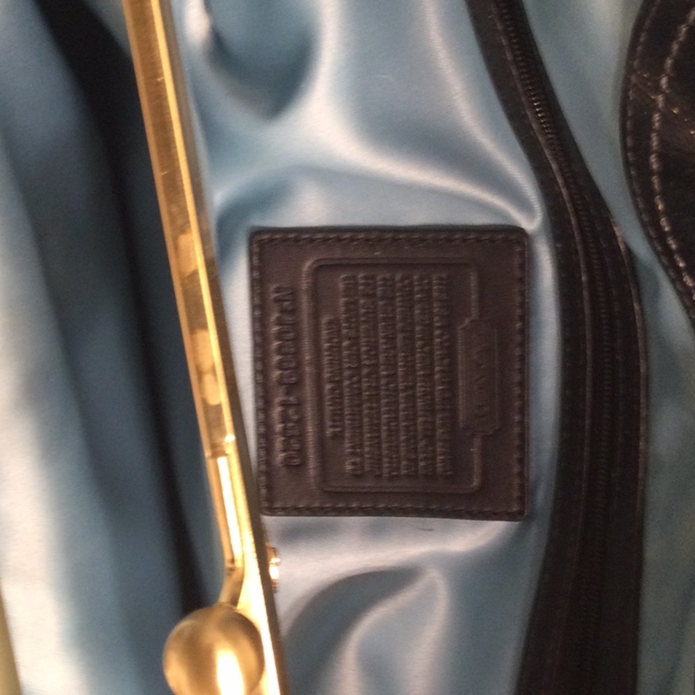 Coach 12520 Ergo Pleated framed patent leather satchel NWOT small pen markings - Picture 6 of 9